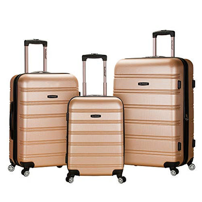 Rockland Melbourne Hardside 3 Piece Expandable Spinner Wheel Luggage Set, (20"/24"/28"), Champagne - color: Champagne, size: 3 Piece (20"/24"/28")