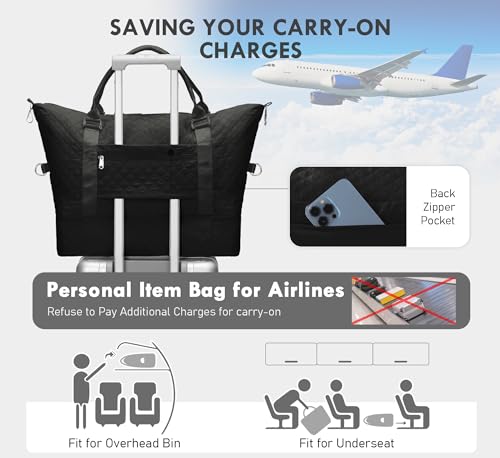 WOOMADA Initial Duffle Bag with Shoe Compartment,Personalized Weekender Bag, Overnight Bag for Women Girls, Gym Bag with Toiletry Bag - color: BLack, style: B