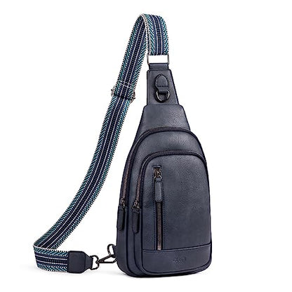 CLUCI Crossbody Bags for Women Men,Leather Sling Bag Cross Body Backpack for Woman Gifts for Women Birthday Unique - color: 1-1 Blue