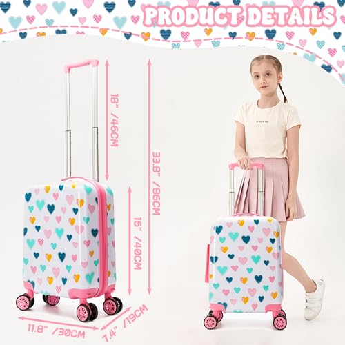Kids Luggage Set 2 piece Kids Suitcase with Spinner Wheels 16" Childrens Luggage for Girls With Wheels Hard Shell Luggage Sets Airline Approved - color: 4002