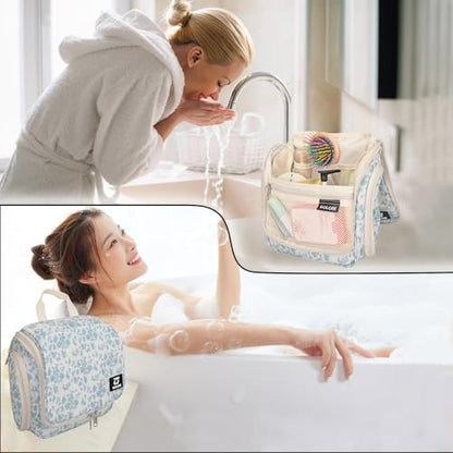 Goloni Hanging Toiletry Bag for Men Women, Water-Resistant Organizer - color: Flower