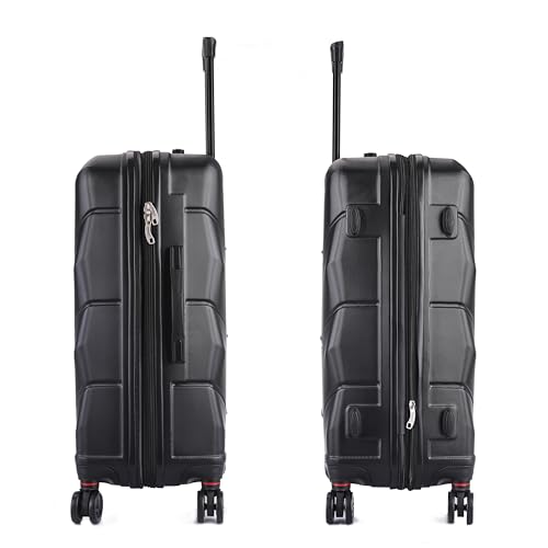 DUKAP ZONIX 26-Inch Medium Hardside Spinner Luggage Lightweight Black - color: Black, size: 26 Inch