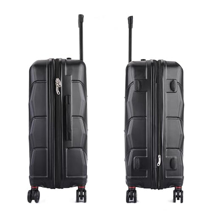 DUKAP ZONIX 26-Inch Medium Hardside Spinner Luggage Lightweight Black - color: Black, size: 26 Inch