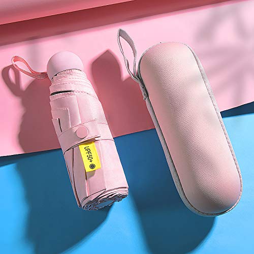 Mini Travel Umbrella with Umbrella Case - color: Pink