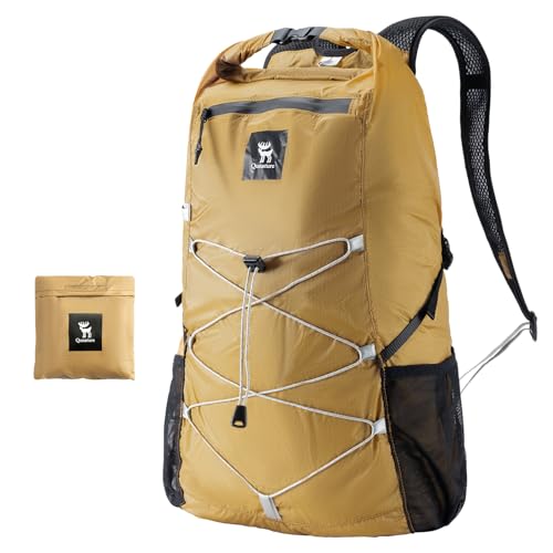 Lightweight Hiking Backpack 20L, Waterproof Foldable Packable Backpack for Travel Camping Daypack for Men Women - color: Khaki