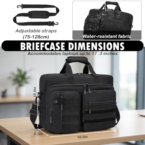 Tactical Laptop Bag for Men,17 In Military Messenger Bag Briefcase Backpack