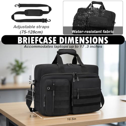 Tactical Laptop Bag for Men,17 In Military Messenger Bag Briefcase Backpack