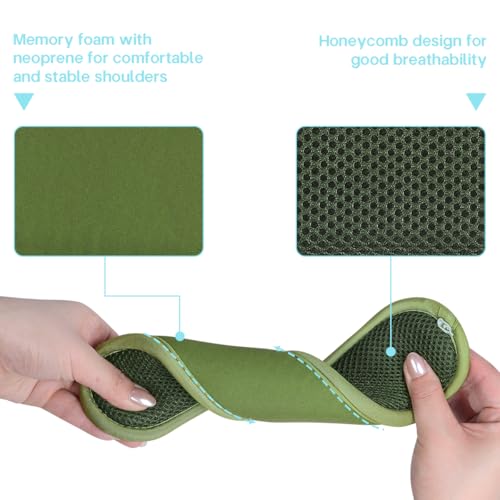 Bag Shoulder Strap Universal Replacement, Green | Removable Shoulder Pad, with Metal Hooks for Luggage Messenger Briefcase Computer Crossbody Bags Laptop Tool Case - color: Green