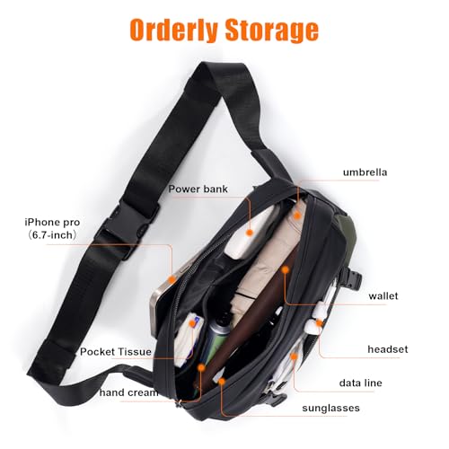 OSOCE Fanny Bag for Men, Waist Bag Water-Resistant, Side Release Buckle, S - size: Small
