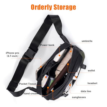 OSOCE Fanny Bag for Men, Waist Bag Water-Resistant, Side Release Buckle, S - size: Small