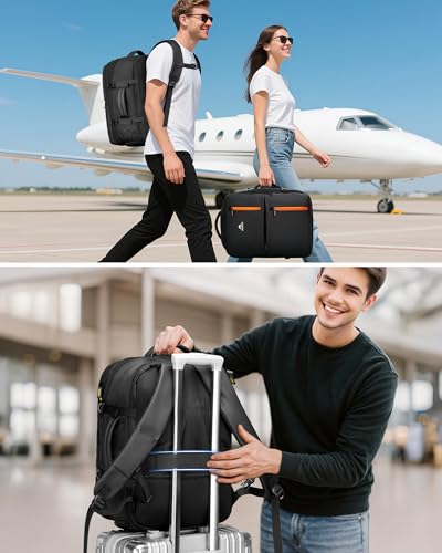 MATEIN Travel Backpack with Shoe Compartment Removable for Frontier Airline - color: Black