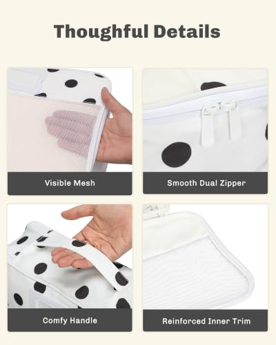 Hynes Eagle 6 Set Packing Cubes Structured Travel Organizer Polka Dot - color: Polka Dots-6PCS