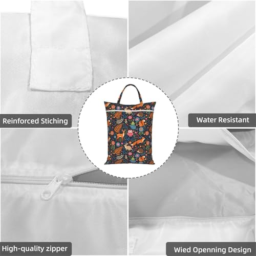 Forest Animal Travel Laundry Bag Washable Dirty Clothes Bag for Gym - color: Forest Animal