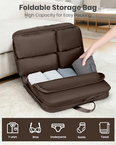 Joyway Expandable 5 Piece Luggage Sets with Front Pocket, Coffee - color: Coffee, size: 5 Piece