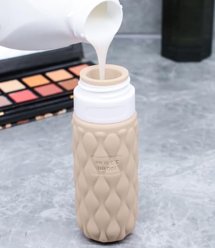 3.4oz Silicone Travel Bottles for Toiletries Refillable Liquid Accessories - color: Creamy Candy-3.4oz