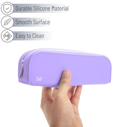 Mr. Pen- Silicone Pencil Case, Aesthetic Pencil Bag for Women, Makeup Pouch - color: Purple