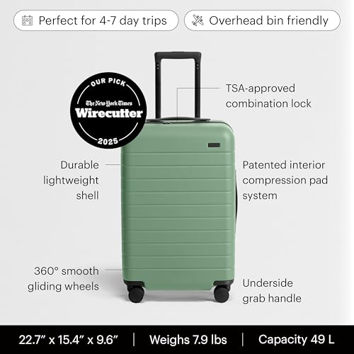 Away Bigger Carry-On Luggage, 23-Inch Lightweight Hardside Spinner Suitcase - color: Sea Green