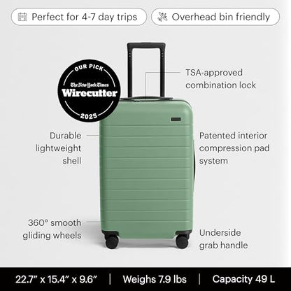 Away Bigger Carry-On Luggage, 23-Inch Lightweight Hardside Spinner Suitcase - color: Sea Green