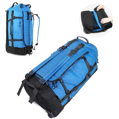 Vomgomfom 86L Collapsible Wheeled Duffle Bag Waterproof, Blue - color: Blue