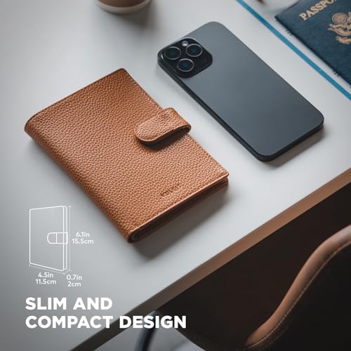 VULKIT Dual Passport Wallet for RFID 2 Passports Holder - color: Grain Browm