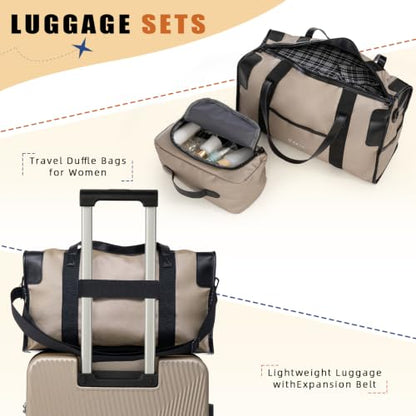 Eeeza Luggage Sets 3 Piece, Carry on Luggage 20in Suitcase Set, Champagne - color: Champagne, size: 3 Piece (20")