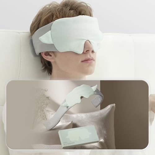 Mint Green Sheep Sleep Mask Breathable Blackout Eye Mask for Rest - color: Green