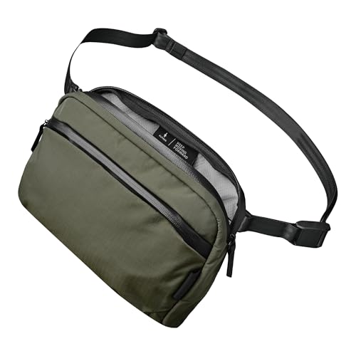ALPAKA Flight Sling Crossbody Sling Bag For Men Women Daily Carry | Detachable Shoulder Strap, YKK Aquaguard Zippers, Weatherproof Fabric, MOD Key Tether - color: Green-2l-axoflux 210d