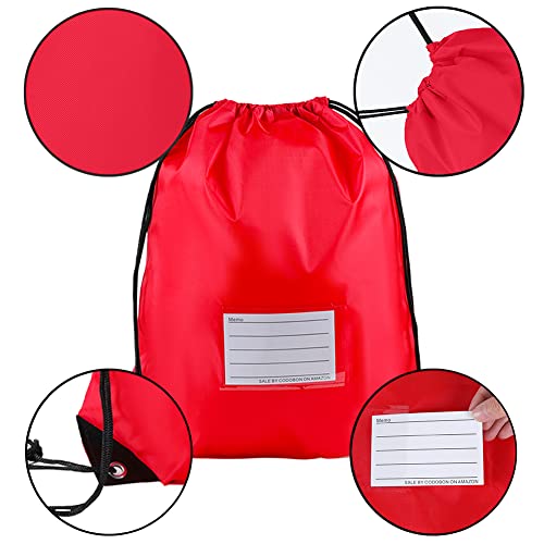 CODOBON 20 Pcs Drawstring Bags,Bulk Draw String Backpack, Cinch Bag Sackpack for Travel Gym Sport, Red - color: Red