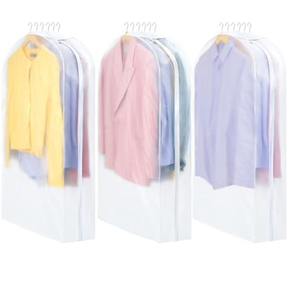 Carbrea 10" Gusseted Garment Bags for Hanging Clothes, 43 inches, 3 Pack