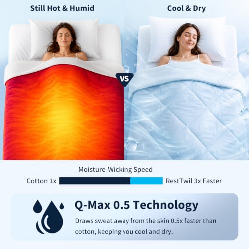 Dual-Sided Cooling Comforter, Gray and White, Queen - color: Gray & White, size: Queen