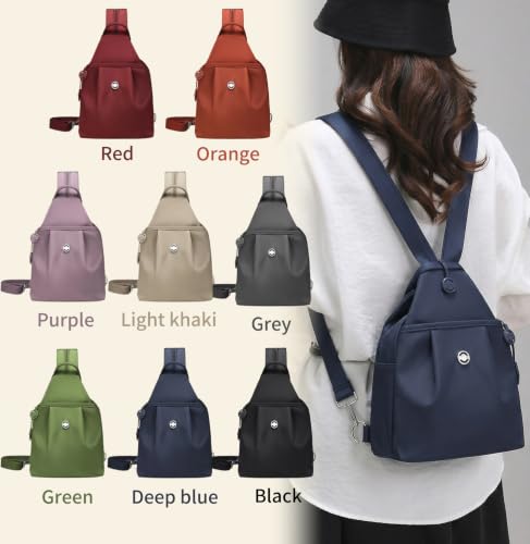 3 in 1 Anti Theft Travel Tote Bag, Waterproof Convertible Capacity Backpack, Lightweight Sling Crossbody Bag for Women's Outdoor (Deep blue) - color: Deep Blue