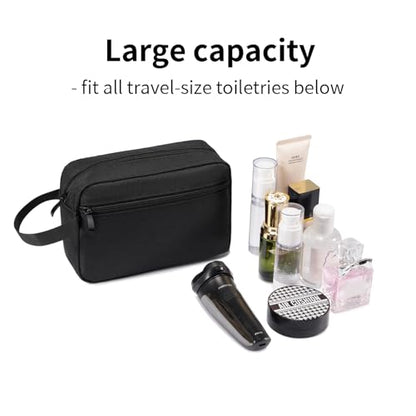 Travel Toiletry Bag for Men & Women, Hanging Cosmetic Organizer - color: Black