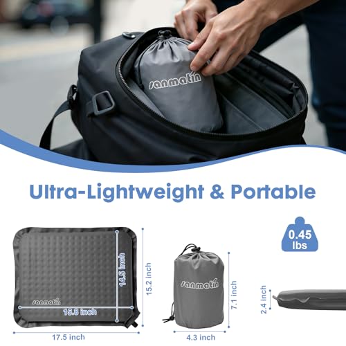 Airplane Travel Seat Cushion, 1, Grey | Inflatable seat cushion for stadium, camping,outdoors.Sondur travel cushion for airplane - color: Grey