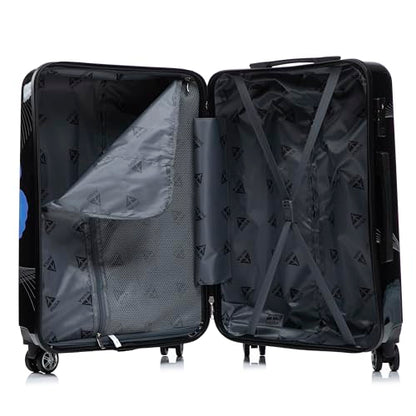 InUSA Prints PC/ABS Plastic 4-Wheel Spinner Luggage, Black Butterfly (IUAPC00M-BBU) - color: Black Butterfly, size: 24 Inch