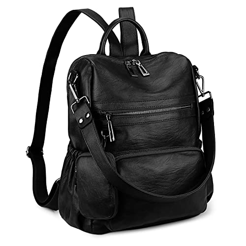 Uromee Travel Backpack Purse Women Vegan Leather Tassel Shoulder Bag - color: 262 Black