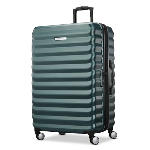 Samsonite Hard-Sided 20, 24 & 28 Inch 3-Piece Lightweight Checked Large Expandable Element Suitcase Set: Durable, 360° Spinner Wheels, Adjustable Telescopic Handle, TSA-Approved Lock - Bistro Green - color: Bistro Green, size: 3-Piece Set (20"/24"/28")