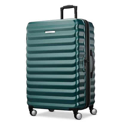 Samsonite Hard-Sided 20, 24 & 28 Inch 3-Piece Lightweight Checked Large Expandable Element Suitcase Set: Durable, 360° Spinner Wheels, Adjustable Telescopic Handle, TSA-Approved Lock - Bistro Green - color: Bistro Green, size: 3-Piece Set (20"/24"/28")