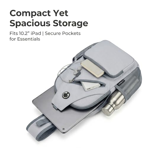 Javolto Crossbody Sling Bag,Small Backpack Men,Hands-Free Shoulder Daypack - color: Light Gray