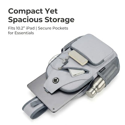 Javolto Crossbody Sling Bag,Small Backpack Men,Hands-Free Shoulder Daypack - color: Light Gray
