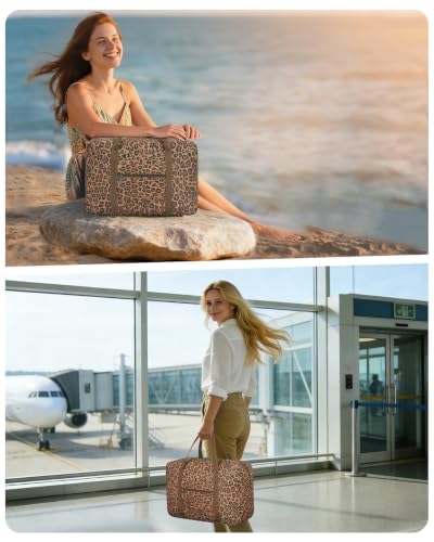 WANDF Personal Item Travel Bag, Carry On Duffle Bag Women - color: Brown