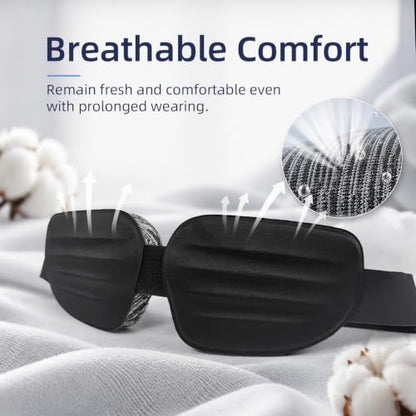 CLOZIA Eye Mask for Men, 3D Deep Eye Cups Blackout Sleep Mask - color: Flaxen Gray