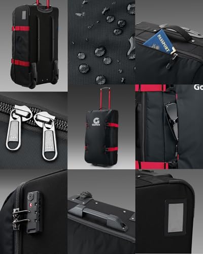Gonex Rolling Duffle Bag with Wheels, Water-Repellent Nylon, 30 in, Black - color: Black & Red