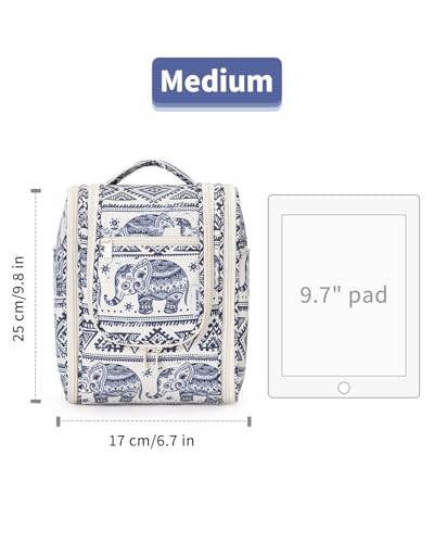 Narwey Hanging Travel Toiletry Bag for Women, Cosmetic Makeup Bag - color: B-Elephant, size: Medium