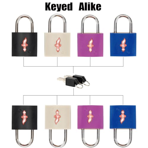 Safe Skies Keyed Alike TSA Lock 8-Pack, 4 Colors - color: 8/black/blue/white/juice