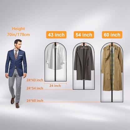Travel Garment Suit Bag 43" for Hanging Clothes Storage for Men Suits Shirt - size: 43" 1PK