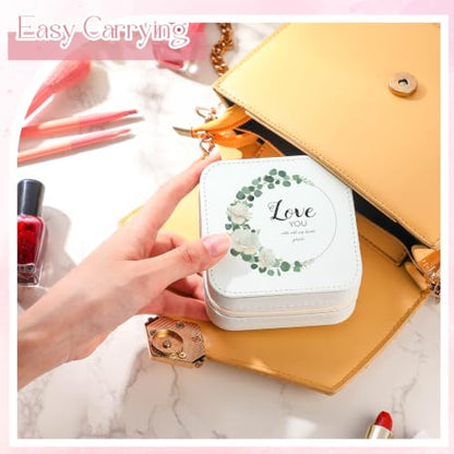 Tondiamo 6 Pcs Sublimation Travel Jewelry Case Small Jewelry Box, White