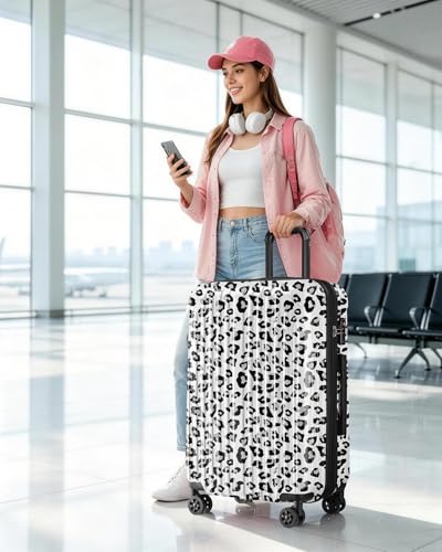 Luggage Sets 2 Piece, Hard Shell Expandable Carry on Suitcase with Spinner Wheels and TSA Lock, Lightweight Travel Luggage Set - color: White Leopard, size: 2-piece Set (20/24)