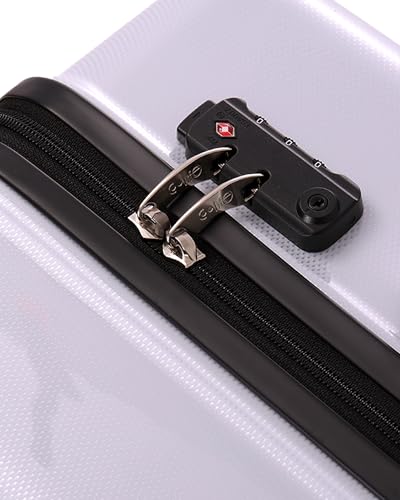 Coolife Luggage, Lightweight and Durable Hardshell, 20 in, white grid new - color: white grid new, size: S(20in)