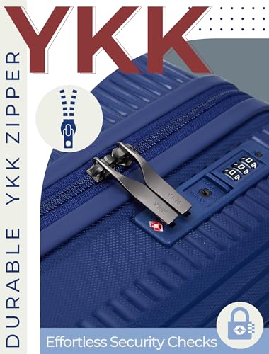 CONCEPTEN Luggage Sets 3 Piece, PP Hardshell Suitcases Set with Wheels - color: Dark Blue, size: 3 Piece Sets (21/Db/Tb)