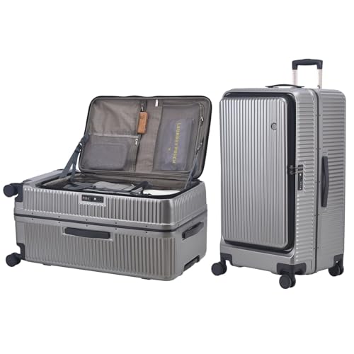 Kaleenie 29 Inch Aluminum Frame Checked Luggage Top Opening - color: Gray, size: 29 Inch